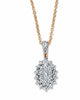 Pave Diamond Accent Two-Tone 18k Gold-Plated Cluster Pendant Necklace 18"-20" - thumbnail