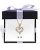 Diamond Accent Gold-Plated Gift Boxed Earring and Heart Necklace Set 18"-19" - thumbnail