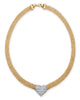 5/8 TCW Diamond Accent Puffed Heart and Chain Link Necklace 18k Gold-Plated - thumbnail