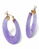 Genuine Lavender Jade 14k Yellow Gold Hoop Earrings - thumbnail