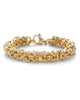 Byzantine-Link Bracelet Gold Ion-Plated Stainless Steel 8mm 7.5" Length - thumbnail