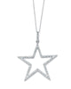 1/10 TCW Round Diamond Star Necklace in Platinum-plated Sterling Silver 18" - thumbnail