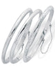 Polished, Engraved and Floral Three-Piece Bangle Set in .925 Sterling Silver - thumbnail