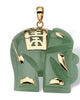Genuine Jade 14k Gold Good Fortune Elephant Pendant - thumbnail