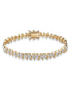 Round Diamond Accent S-Link Tennis Bracelet Yellow Gold-Plated 7.5" - thumbnail