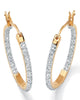 1/10 Cttw. Round Diamond Accented Hoop Earrings 14k Gold-plated Sterling Silver - thumbnail
