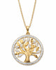 Diamond Accent Two-Tone Gold-Plated Silver Tree of Life Pendant Necklace 18" - thumbnail