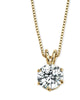 3 Cttw. Gold-Plated Silver Solitaire Cubic Zirconia Solitaire Pendant 18" - thumbnail