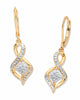 Diamond Accent Gold-Plated Cluster Bypass Drop Earrings 1.5" - thumbnail