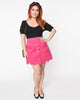 Smak Parlour Hot Pink Corduroy Campus Mini Skirt - thumbnail