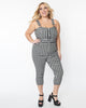 Unique Vintage Black & White Gingham Eartha Jumpsuit - thumbnail