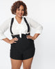 Unique Vintage Black Pinafore Shorts - thumbnail