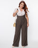 Unique Vintage Charcoal Grey Thelma Suspender Pants - thumbnail