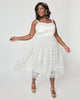 Unique Vintage White Tulle & Floral Beading Bertie Swing Dress - thumbnail