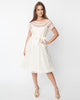 Unique Vintage White Burnout Rose Flare Dress - thumbnail