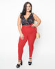 Unique Vintage Red Belted Rizzo Pants - thumbnail
