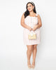 Unique Vintage Pink & White Stripe Fitted Pinafore - thumbnail