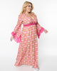Unique Vintage Pink Stained Glass Floral Maxi Dress - thumbnail