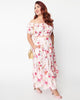 Unique Vintage Light Pink Floral Tiered Midi Skirt - thumbnail