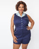 Unique Vintage Navy Blue Shelby Romper - thumbnail