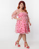 Smak Parlour Pink & Red Glitter Hearts Love Interest Babydoll Dress - thumbnail