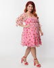 Smak Parlour Pink & Red Glitter Hearts Love Interest Babydoll Dress - thumbnail