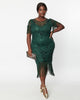 Unique Vintage 1920s Emerald Beaded Nadine Flapper Dress - thumbnail