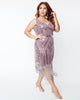 Unique Vintage 1920s Light Purple & Silver Sequin Flapper Dress - thumbnail