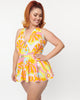 Barbie x Unique Vintage Tropical Sunset Skirted Wendy Swimsuit - thumbnail