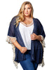 Harper Sweater Knit Fringe Kimono - thumbnail