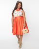 Unique Vintage Orange Collins Wrap Swing Skirt - thumbnail