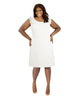 Scuba Sheath Dress with Ruffles - thumbnail