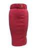 Unique Vintage Pink Rose Belted Pencil Skirt - thumbnail