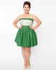 Unique Vintage Green Gathered Mini Skirt - thumbnail