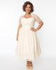 Unique Vintage Peach Clip Dot Bridal Libby Swing Dress - thumbnail