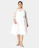 Floral embellished illusion tulle and dupioni dress - thumbnail