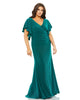 Faux Wrap Butterfly Sleeve Gown - thumbnail