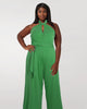 Tied Halter Moss Crepe Jumpsuit - thumbnail