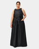 Bow tie pleat waist dupioni dress - thumbnail