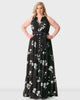 Floral print georgette ruched tier dress - thumbnail