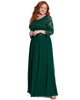 See-Through Floor Length Lace Evening Dress - thumbnail