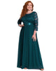 See-Through Floor Length Lace Evening Dress - thumbnail