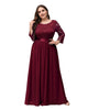 See-Through Floor Length Lace Evening Dress - thumbnail