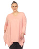 White Mark Empire Waist V-Neck Tunic Top - thumbnail