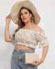 Garden Gala Floral Off-the-Shoulder Crop Top - thumbnail
