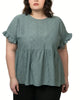 Freja Blouse Baby Doll Ruffles Green - thumbnail