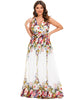 Pleated Sleeveless V-Neck Chiffon Maxi Dress - thumbnail