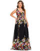 Pleated Sleeveless V-Neck Chiffon Maxi Dress - thumbnail