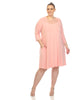 White Mark Women's Criss Cross Neckline Swing Midi Dress - thumbnail