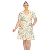 White Mark Floral Short Sleeve Knee Length Dress - thumbnail